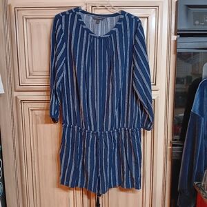 Banana‎ Republic Navy White Stripe Romper - Size Large!